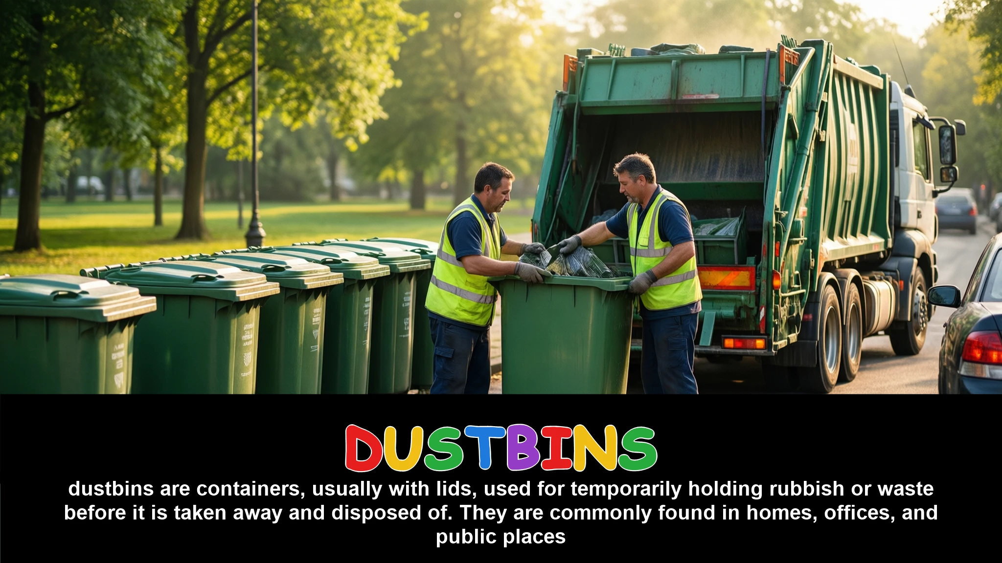 English Illustration for dustbins